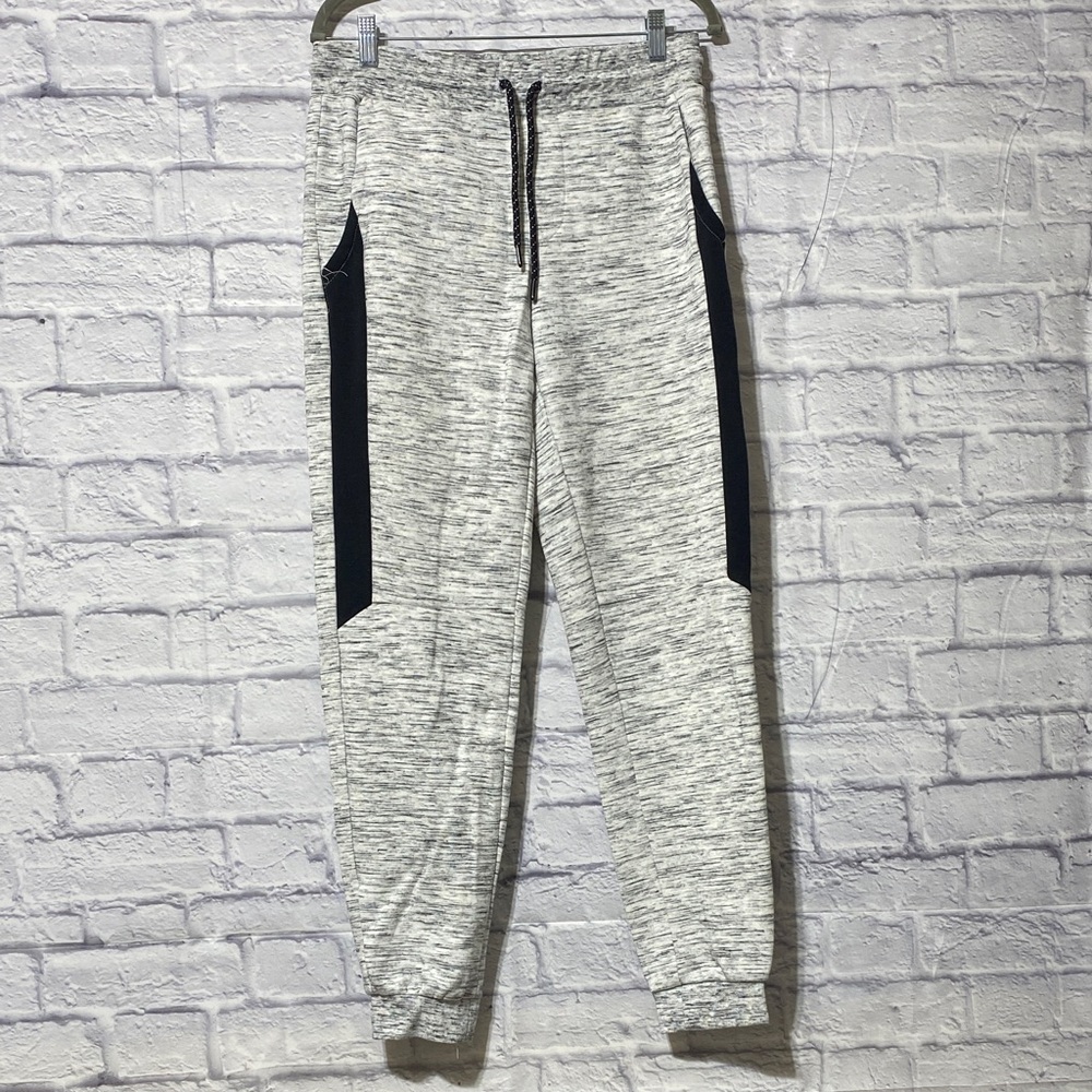 Gray Jogger Pants with Black Accents